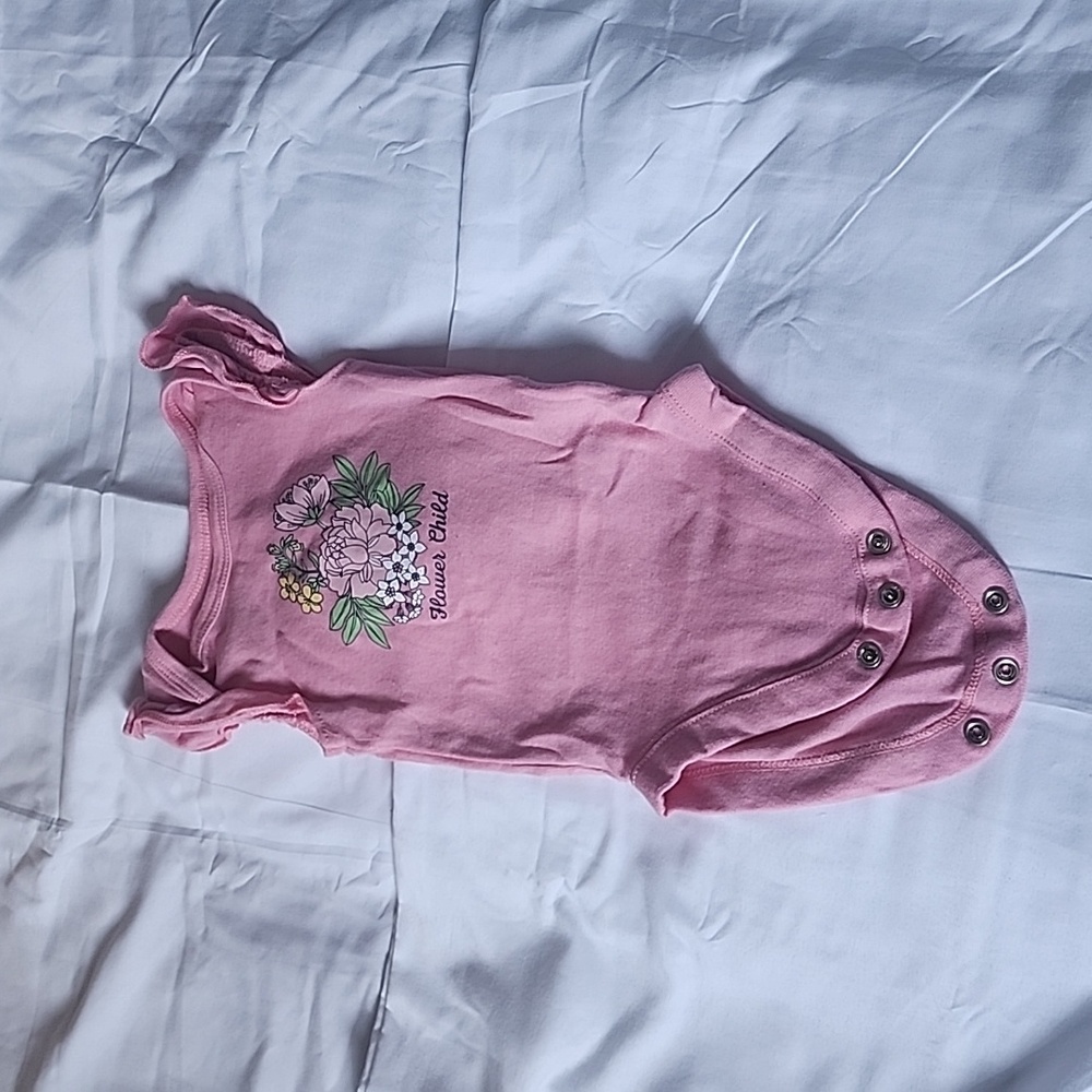 Bundles 0-3 Flower Child Pink Diaper Shirt